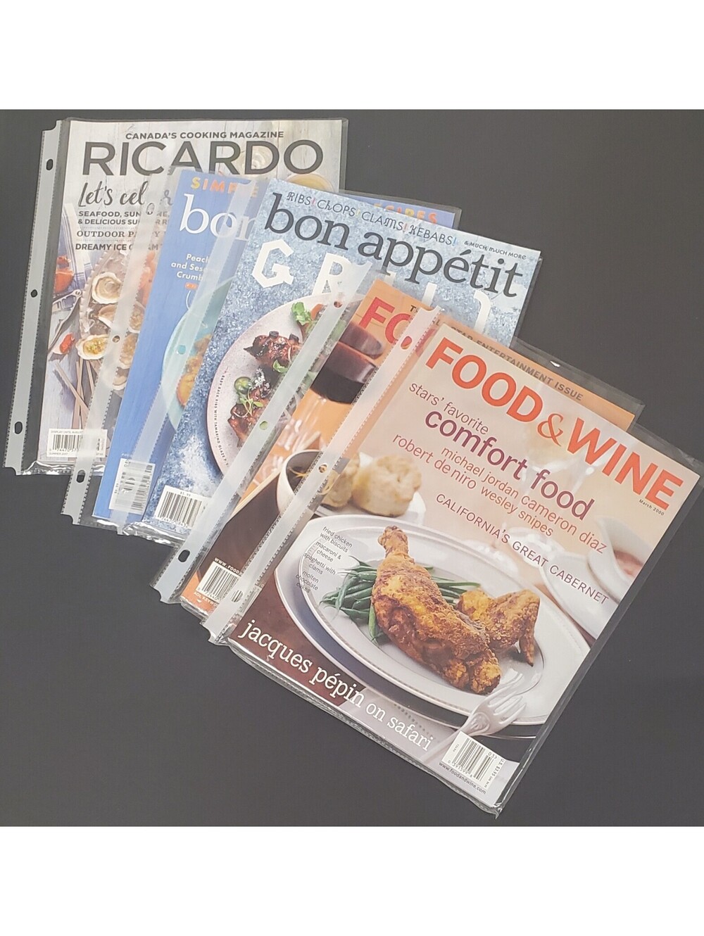 Set of 5 Food and Cooking Magazines - Food & Wine, Bon Appétit, Ricardo VG